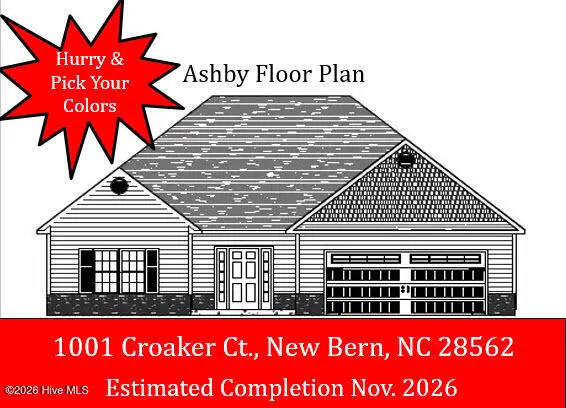 1001 Croaker Court, New Bern, NC 28562 — 3-bedroom home in Bluewater Rise, New Bern, NC, photo 1 of 11: MLS Photo
