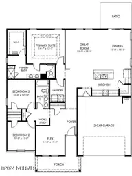502 Forthlin Drive NW, Calabash, NC 28467 — 3-bedroom home in Calabash Station, Calabash, NC, photo 3 of 3: Vincent floorplan