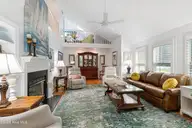 415 Hillcrest Drive, Morehead City, NC 28557 — 4-bedroom home in Brandywine Bay, Morehead City, NC, photo 4 of 61: Living room with vaulted ceiling