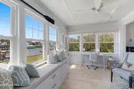213 W Bogue Sound Drive, Atlantic Beach, NC 28512 — 3-bedroom waterfront home in Sound View Isles, Atlantic Beach, NC, photo 13 of 50: Sun room with sound views