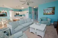 1700 Salter Path Road K-102, Indian Beach, NC 28512 — 2-bedroom waterfront condo in The Ocean Club, Indian Beach, NC, photo 7 of 45: Living Room to Kitchen/Dining