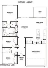 158 Cinnabar Street, Clayton, NC 27527 — 3-bedroom home in Riverwood Ranch, Clayton, NC, photo 2 of 13: Floor Plan