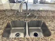 330 S Middleton Drive NW Unit 505, Calabash, NC 28467 — 2-bedroom waterfront condo in Brunswick Plantation, Calabash, NC, photo 10 of 72: 505 stainless double sink