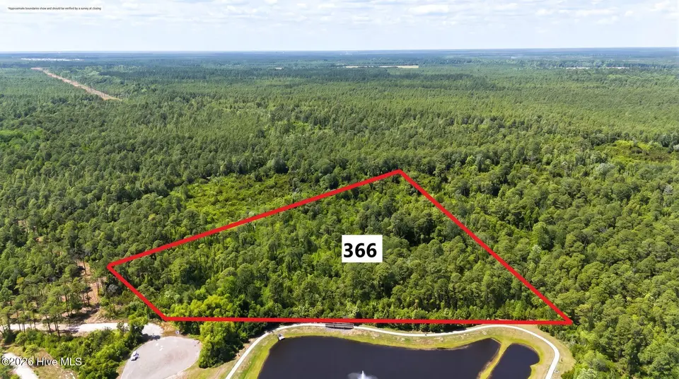 366 Greenview Ranches, Wilmington, NC 28411 — lot in Greenview Ranches, Wilmington, NC, photo 1 of 30: 366 Greenview Ranches drone shot red bor