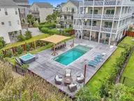 3713 Island Drive, North Topsail Beach, NC 28460 — 6-bedroom waterfront home, North Topsail Beach, NC, photo 5 of 75: Aerial of backyard