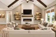7451 Grover Road, Nashville, NC 27856 — 4-bedroom home in Whispering Pines, Nashville, NC, photo 8 of 65: Staged Living Room2