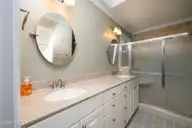 2010 Fairways West Drive, New Bern, NC 28562 — 2-bedroom home in Greenbrier, New Bern, NC, photo 19 of 37: Primary En Suite Bathroom