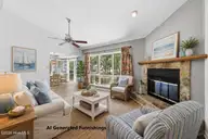 7601 Windward Drive, New Bern, NC 28560 — 3-bedroom waterfront condo in Fairfield Harbour, New Bern, NC, photo 7 of 52: Living Area with AI Generated Furnishing