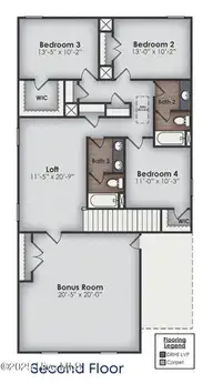 429 Oak Knoll Drive Lot 63, Jacksonville, NC 28546 — 5-bedroom home in Vineyard Trail, Jacksonville, NC, photo 4 of 29: Second Floor Wren