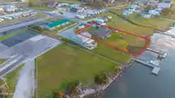 258 Shell Rock Landing Road, Hubert, NC 28539 — 3-bedroom waterfront home, Hubert, NC, photo 1 of 27: drone
