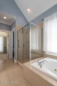 3717 Cantata Drive, Greenville, NC 27858 — 5-bedroom home in Tucker Estates, Greenville, NC, photo 24 of 49: Tile shower