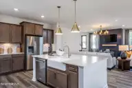 1269 Newbold Drive NE Lot #78, Leland, NC 28451 — 4-bedroom home in Coastal Haven, Leland, NC, photo 5 of 21: Kitchen Living
