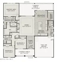 117 Windswept Lane, Beaufort, NC 28516 — 3-bedroom home in Beaufort Club, Beaufort, NC, photo 9 of 18: First Floor Plan (Coral)