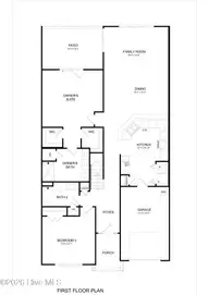 547 Watercrest Circle, Elizabeth Cty, NC 27909 — 3-bedroom townhome in Pelican Pointe, Elizabeth Cty, NC, photo 2 of 3: Pelican Pointe_First Floor Plan_Blacklin