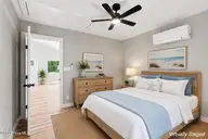157 Long Pond Loop, Swansboro, NC 28584 — 2-bedroom waterfront condo in Cabins at Old Horse, Swansboro, NC, photo 8 of 28: Bedroom 1 Virtually Staged