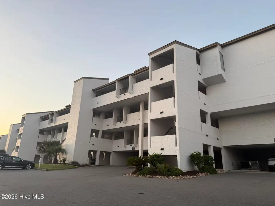 351 Salter Path Road 402, Pine Knoll Shores, NC 28512 — 3-bedroom waterfront condo in Bogue Shore Club, Pine Knoll Shores, NC, photo 1 of 15: From Parking Lot