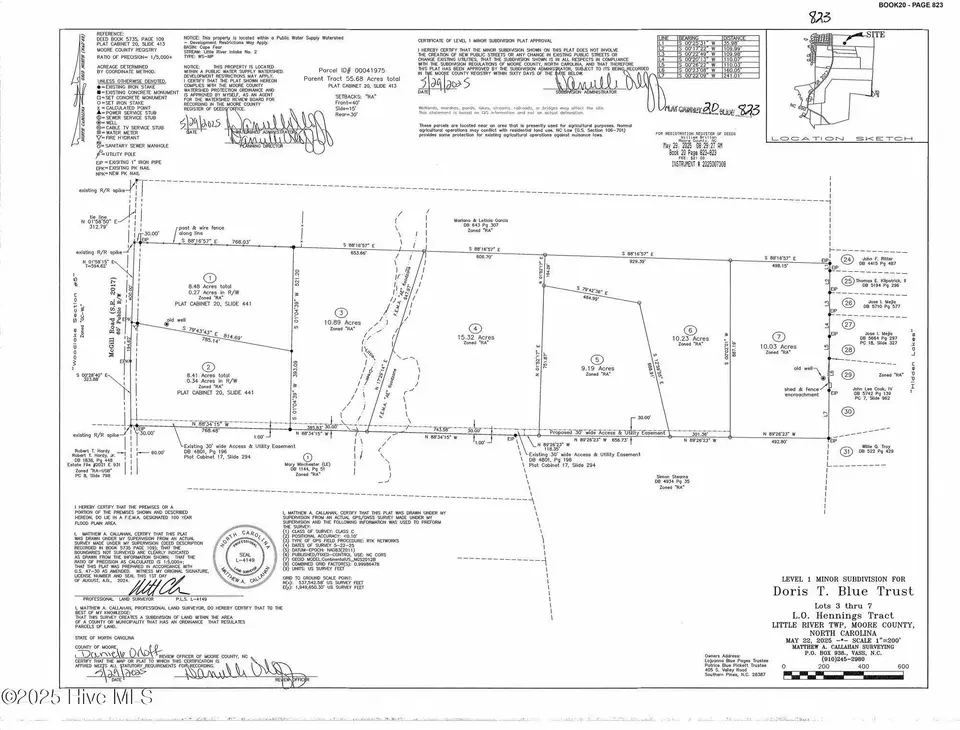 Lot 4 McGill Road, Vass, NC 28394 — lot, Vass, NC, photo 1 of 3: McGill Rd Minor Subdivision Plat Lots 3-