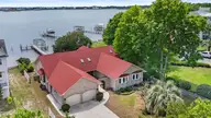 995 Chadwick Shores Drive, Sneads Ferry, NC 28460 — 4-bedroom waterfront home in Chadwick Shores, Sneads Ferry, NC, photo 3 of 69: 6_drone