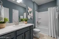136a Arnette Drive SW 17a, Ocean Isle Beach, NC 28469 — 2-bedroom townhome in The Villas at Seaside, Ocean Isle Beach, NC, photo 15 of 24: Main lvl guest bath