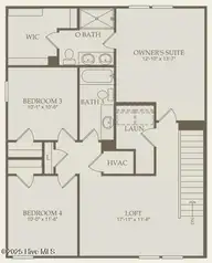 628 Coronado Avenue SE, Leland, NC 28451 — 4-bedroom home in Herring Shores, Leland, NC, photo 3 of 5: Raven Floorplan Upstairs HS