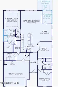 1034 River Marsh Path SE, Southport, NC 28461 — 3-bedroom home in Southport Meadows, Southport, NC, photo 2 of 2: Bedrock Floorplan