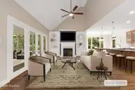 573 Coral Ridge Road, Pine Knoll Shores, NC 28512 — 4-bedroom waterfront home in Beacon's Reach, Pine Knoll Shores, NC, photo 13 of 59: Living room