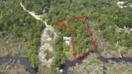 323 10A Clearview Drive, Holly Ridge, NC 28445 — waterfront lot in Mainlander Estates, Holly Ridge, NC, photo 6 of 16: Approximate Property Line Aerial Water S