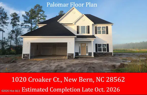1020 Croaker Court, New Bern, NC 28562 — 4-bedroom home in Bluewater Rise, New Bern, NC, photo 1 of 33: Lot 730 MLS Photo 9-1-26
