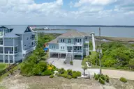 601 New River Inlet Road, North Topsail Beach, NC 28460 — 8-bedroom waterfront home in Sea Dunes Village, North Topsail Beach, NC, photo 2 of 71: 601 New River Inlet Road - Aerial - Edit