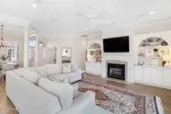 204 Nottingham Lane, Morehead City, NC 28557 — 3-bedroom home in Spooners Creek, Morehead City, NC, photo 12 of 51: Living Room with Fireplace