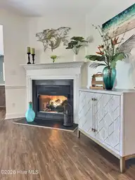 117 Halls Creek Drive, Swansboro, NC 28584 — 4-bedroom waterfront home in Halls Creek At The Hammocks, Swansboro, NC, photo 11 of 38: fireplace