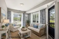 7601 Windward Drive, New Bern, NC 28560 — 3-bedroom waterfront condo in Fairfield Harbour, New Bern, NC, photo 17 of 52: Family Room Area - AI Generated Furnishi