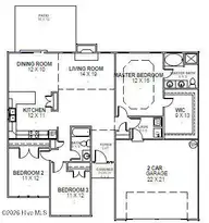 3003 Bluewater Boulevard, New Bern, NC 28562 — 3-bedroom home in Bluewater Rise, New Bern, NC, photo 3 of 13: Floor Plan
