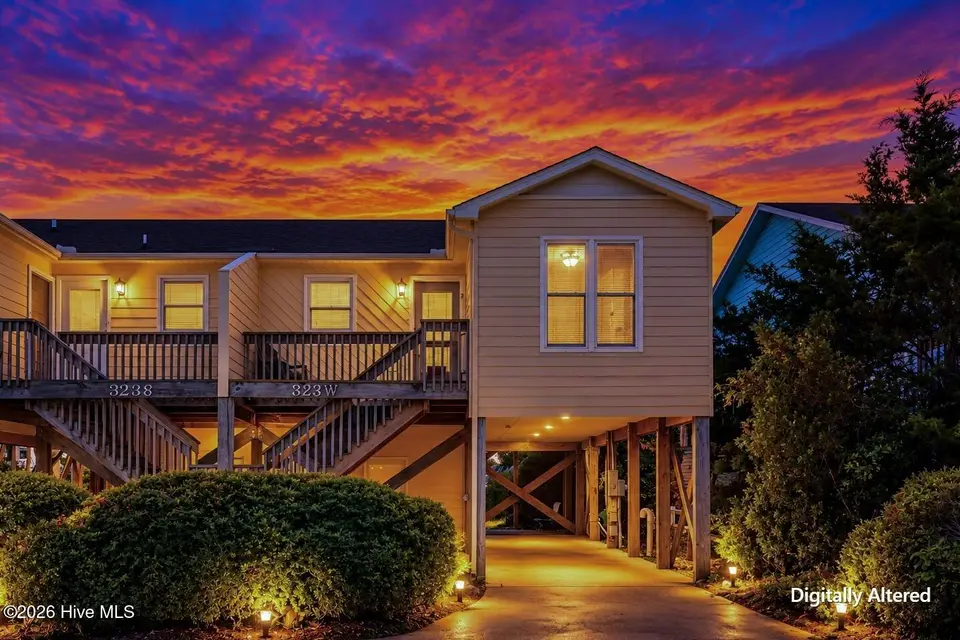 323 Brunswick Avenue W A, Holden Beach, NC 28462 — 2-bedroom condo in Rhoda McMillan, Holden Beach, NC, photo 1 of 29: 323BrunswickAvenueWUnitA-2_Dusk