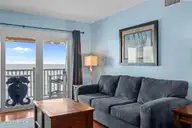 1840 New River Inlet Road 2308, North Topsail Beach, NC 28460 — 2-bedroom waterfront condo in Topsail Dunes, North Topsail Beach, NC, photo 7 of 44: Living Room