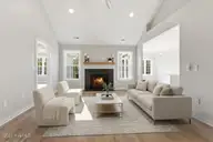 114 Jordan Drive, New Bern, NC 28562 — 4-bedroom waterfront townhome in Wesmill Pond Estates, New Bern, NC, photo 3 of 37: Spacious Living Room with Gas Fireplace