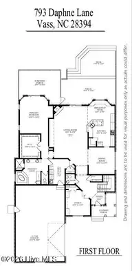 793 Daphne Lane, Vass, NC 28394 — 4-bedroom waterfront home in Woodlake, Vass, NC, photo 5 of 59: Floor plan - main level