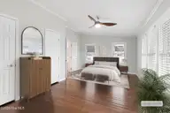 1074 Sea Gate Drive, Newport, NC 28570 — 3-bedroom waterfront home in Sea Gate, Newport, NC, photo 8 of 59: Virtually Staged Primary Bedroom