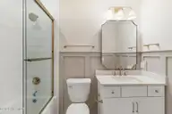 805 Mulberry Street Unit 201, Beaufort, NC 28516 — 1-bedroom condo in 805 Mulberry, Beaufort, NC, photo 15 of 22: En-Suite Bathroom