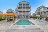 3713 Island Drive, North Topsail Beach, NC 28460 — 6-bedroom waterfront home, North Topsail Beach, NC, photo 10 of 75: Backyard with pool