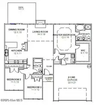 4009 Bluewater Boulevard, New Bern, NC 28562 — 3-bedroom home in Bluewater Rise, New Bern, NC, photo 6 of 12: Floor Plan