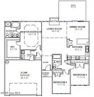 1010 Croaker Court, New Bern, NC 28562 — 3-bedroom home in Bluewater Rise, New Bern, NC, photo 4 of 13: Floor Plan