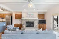 2508 Ocean Drive 14b1, Emerald Isle, NC 28594 — 2-bedroom waterfront condo in Ocean Reef, Emerald Isle, NC, photo 6 of 42: Living Space with Fireplace