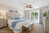 7601 Windward Drive, New Bern, NC 28560 — 3-bedroom waterfront condo in Fairfield Harbour, New Bern, NC, photo 20 of 52: Master Bedroom with AI Generated Furnish