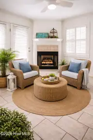 406 36th Street, Sunset Beach, NC 28468 — 3-bedroom home, Sunset Beach, NC, photo 6 of 48: Fireplace