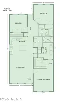 221 NE 75th Street, Oak Island, NC 28465 — 3-bedroom home, Oak Island, NC, photo 5 of 40: floorplan NE 75th cottage