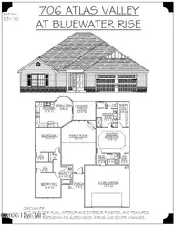 4027 Bluewater Boulevard, New Bern, NC 28562 — 3-bedroom home in Bluewater Rise, New Bern, NC, photo 5 of 14: Elevation and Floor Plan