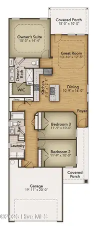 4025 Morning Dew Path, Leland, NC 28451 — 3-bedroom home in Terrapin, Leland, NC, photo 2 of 2: First Floor Plan