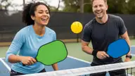 244 Maddox Drive, Aberdeen, NC 28315 — 3-bedroom home in Martin Farms, Aberdeen, NC, photo 13 of 25: adult-couple-smiling-playing-pickleball
