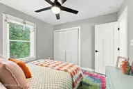 122 Long Pond Loop, Swansboro, NC 28584 — 2-bedroom waterfront condo in Cabins at Old Horse, Swansboro, NC, photo 11 of 22: Bedroom 1 View 2